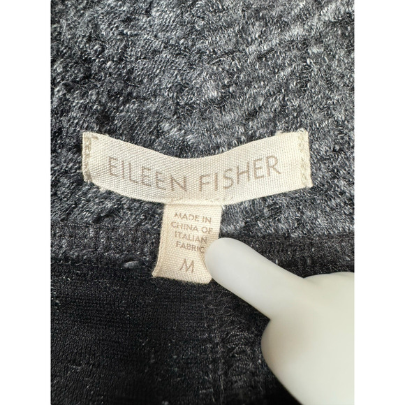 Eileen Fisher Terrazzo Stretch Ripple Mock Neck Jacket Size M Gray Textured - Picture 4 of 8